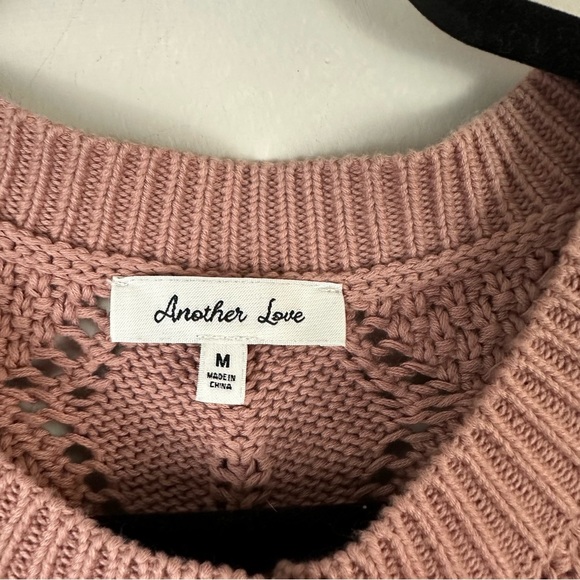 Another Love | Shawn Ruffle Cuff Patterned Knit Cardigan Size Medium Rose Mauve - Picture 5 of 7